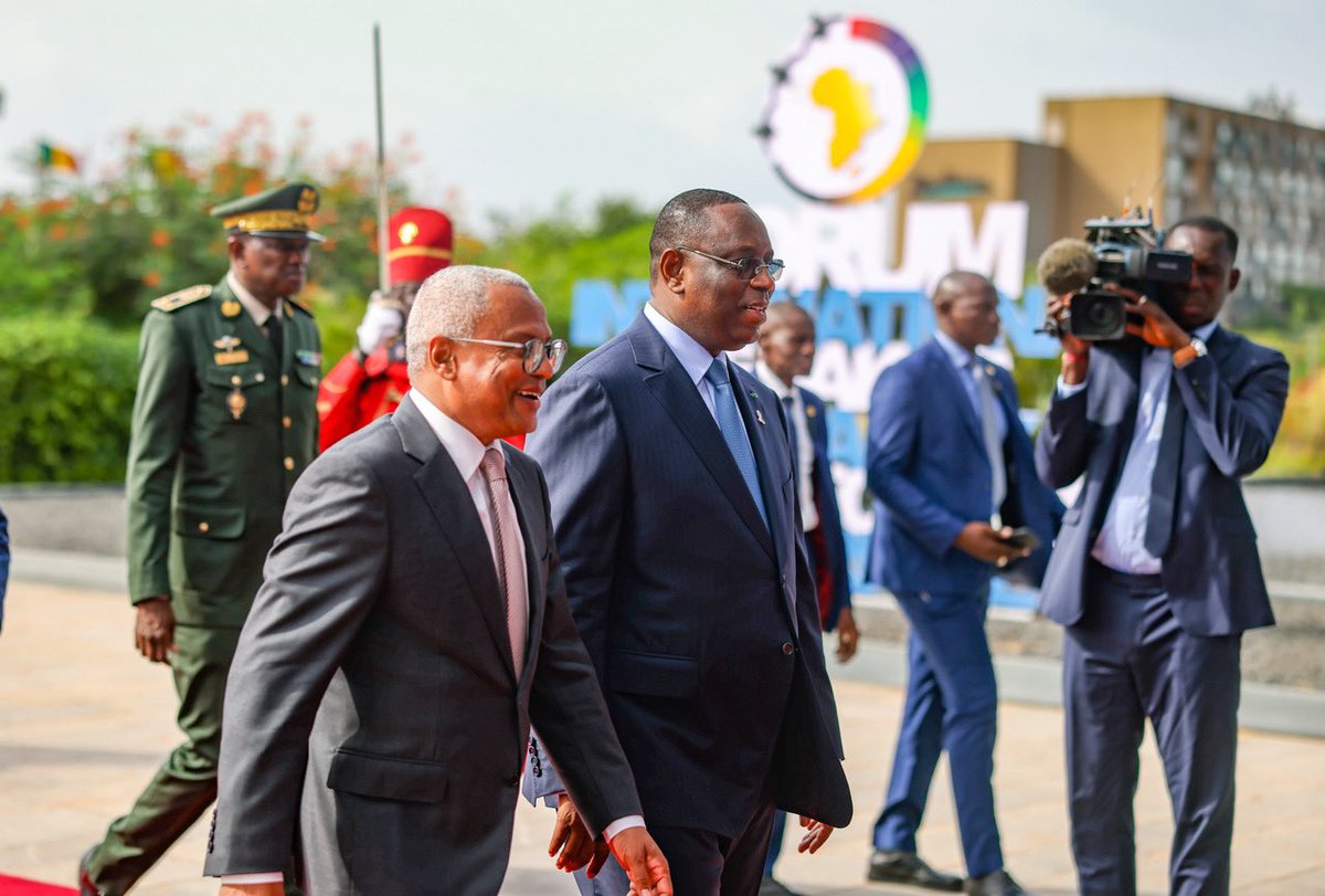 PR_Senegal's tweet photo. La 8ème édition du Forum de Dakar sur la Paix et la Sécurité en Afrique s’est tenue ce lundi au CICAD sous le thème « L’Afrique à l’épreuve des chocs exogènes : défis de stabilité et de souverainetés ». L’intégralité du discours de S.E.M.@Macky_Sall 👉🏽 https://t.co/wRA6GGa1Dh https://t.co/v27LwKXmVy