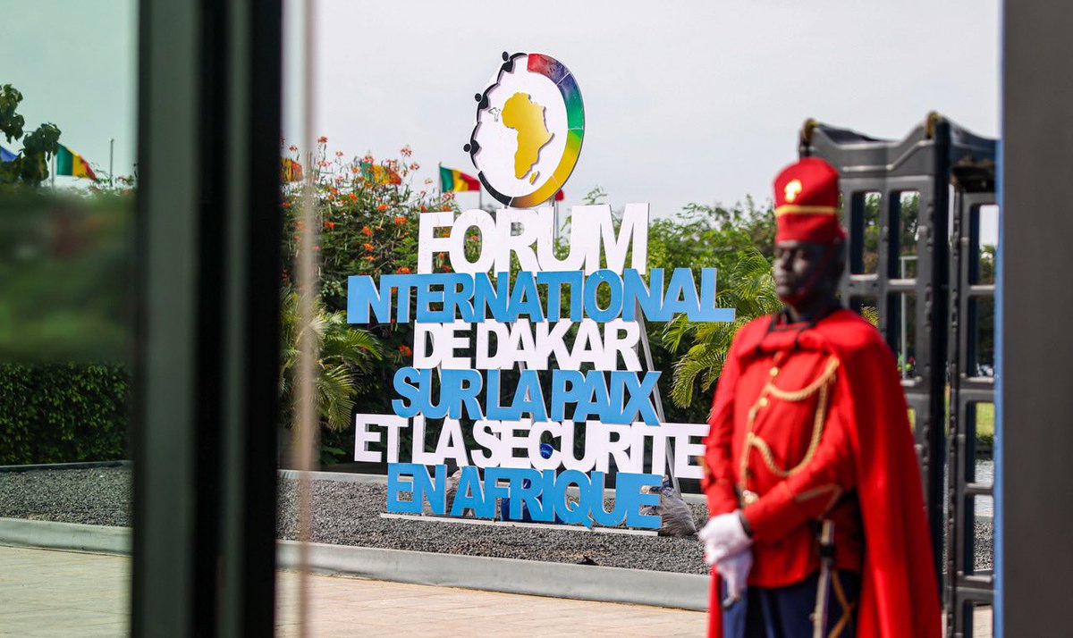PR_Senegal's tweet photo. La 8ème édition du Forum de Dakar sur la Paix et la Sécurité en Afrique s’est tenue ce lundi au CICAD sous le thème « L’Afrique à l’épreuve des chocs exogènes : défis de stabilité et de souverainetés ». L’intégralité du discours de S.E.M.@Macky_Sall 👉🏽 https://t.co/wRA6GGa1Dh https://t.co/v27LwKXmVy