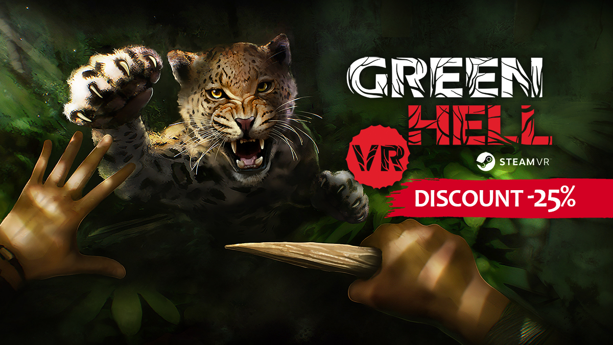 GreenHellVR's tweet photo. Calling all survivors: Green Hell VR is on sale for 25% off over on #Steam!
Step into a harsh survival world, and see how long you can last. The sale lasts until 7.11, so don't delay!
You can find the game on Steam here: https://t.co/LOfSa4BjEr
#greenhell #ghvr #steamsale https://t.co/Tg19MTNKwo
