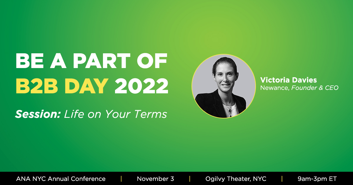 As the distance between home &amp; work, personal &amp; professional shrinks, how do you prioritize?  How can you be a supportive manager without being intrusive? Join <a href="/VDavies/">Victoria Davies</a>, CEO, Newance for this essential conversation at #B2BDay, Nov. 3. Register now: bit.ly/3fFl1AK