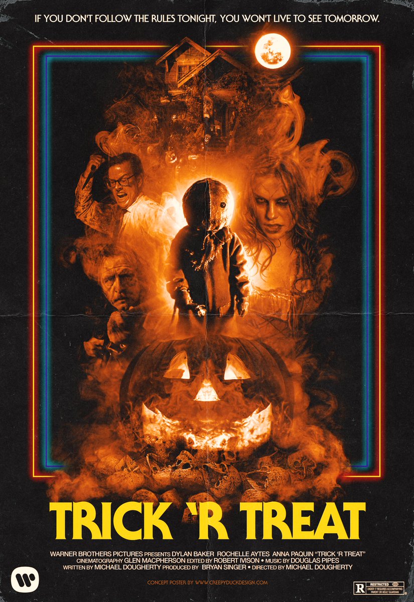 Inching closer to #Halloween each day so no better time to post my alt retro poster for the <a href="/Mike_Dougherty/">Michael Dougherty</a>  classic TRICK 'R TREAT! 🎃🎃🎃 #digitalartwork