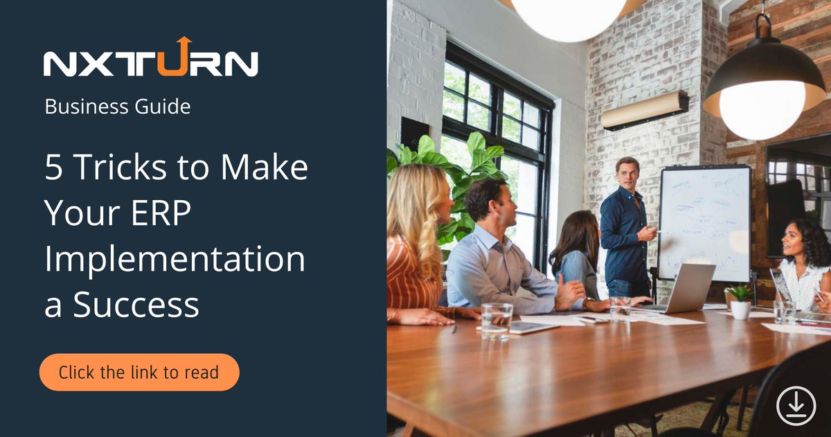 NXTurnLLC's tweet photo. Experience matters when it comes to finding the right team to implement your ERP solution. Here's 5 Tricks to Make Your ERP Implementation a Success ➡️ https://t.co/H8xBCWWLJq

#erpimplementation #CloudERP #erpsolution #implementationplan #experiencematters https://t.co/z8EhFEClJL