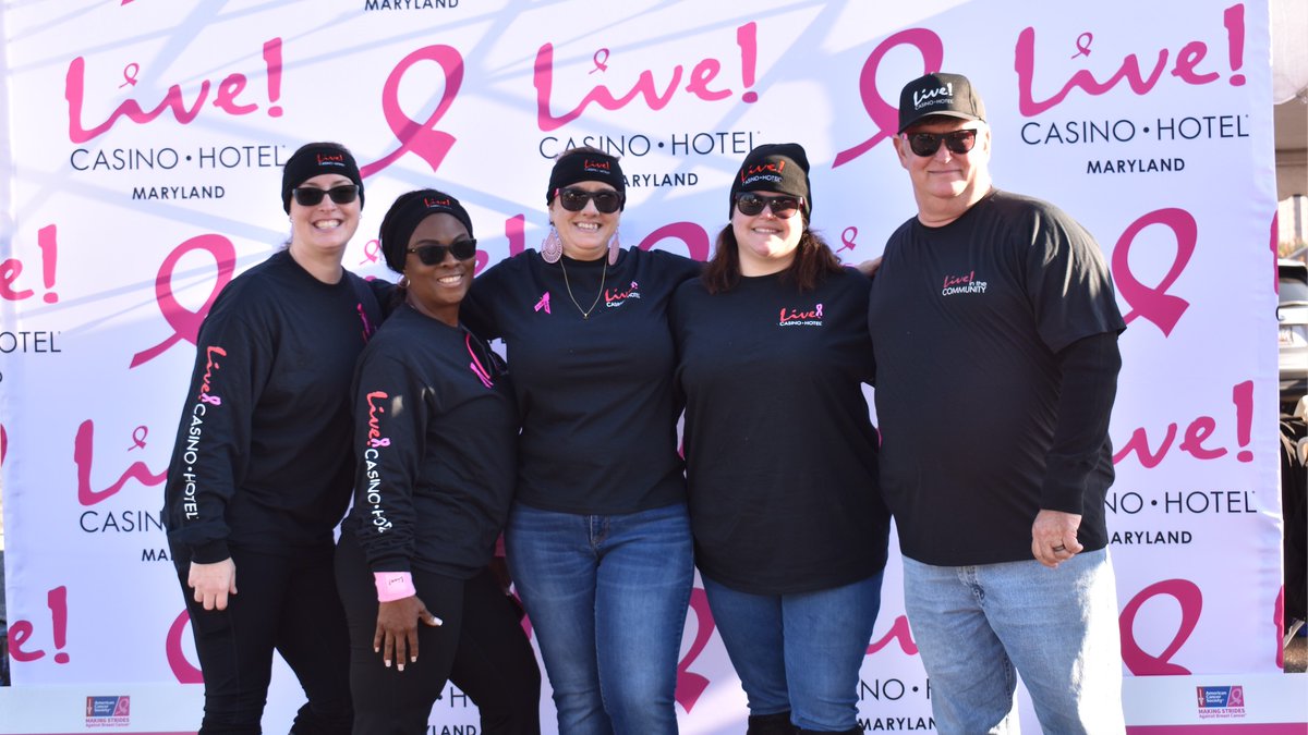 LiveCasinoMD's tweet photo. The Live! Family is helping Make Strides Against Breast Cancer. Thank you to @AmericanCancer and everyone that came out yesterday. 💗 💗 💗 #LiveintheCommunity https://t.co/vMjc6oyfDA