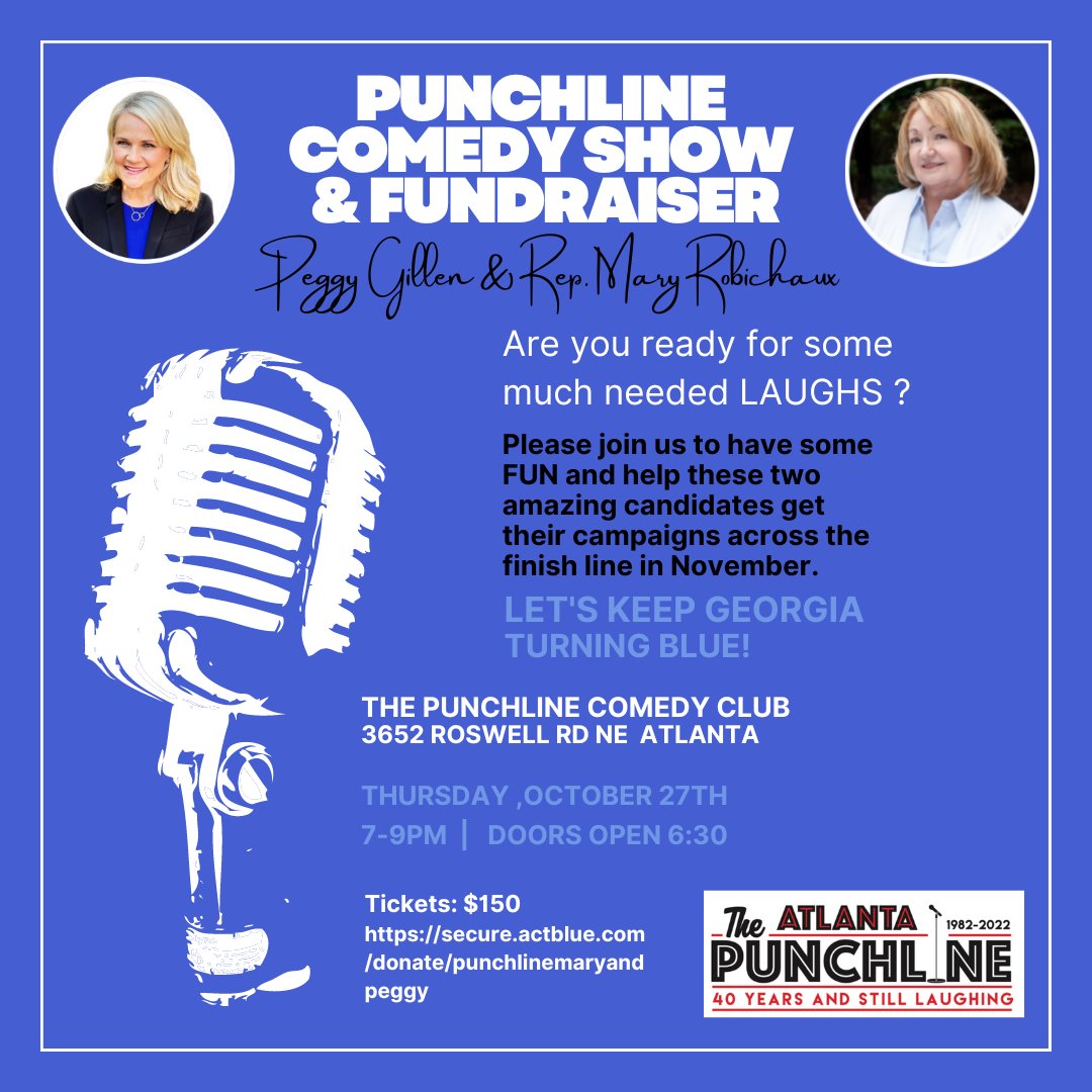 Join @PeggyGillen4GA and I this Thursday to help us reach the finish line in November! secure.actblue.com/donate/punchli…