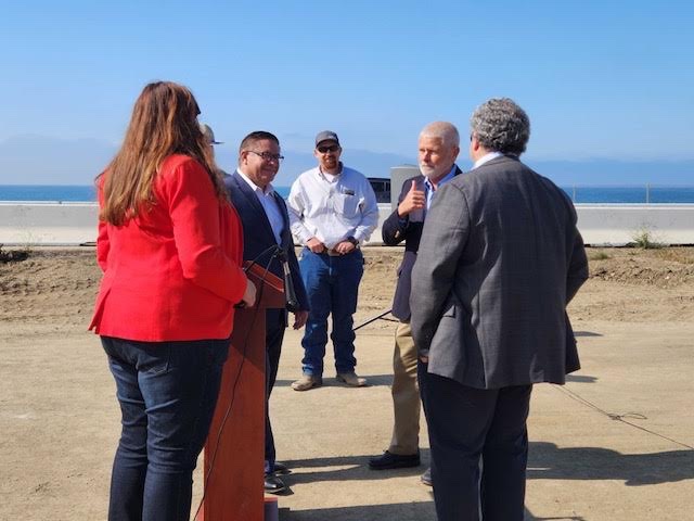 Last Friday, we celebrated important bridge replacements on Highway 1. The one pictured is adjacent to our beloved, and now publicly-owned, Dog Beach between Cayucos &amp; Morro Bay. The new span will meet modern seismic standards and have much wider shoulders for bicycle safety!