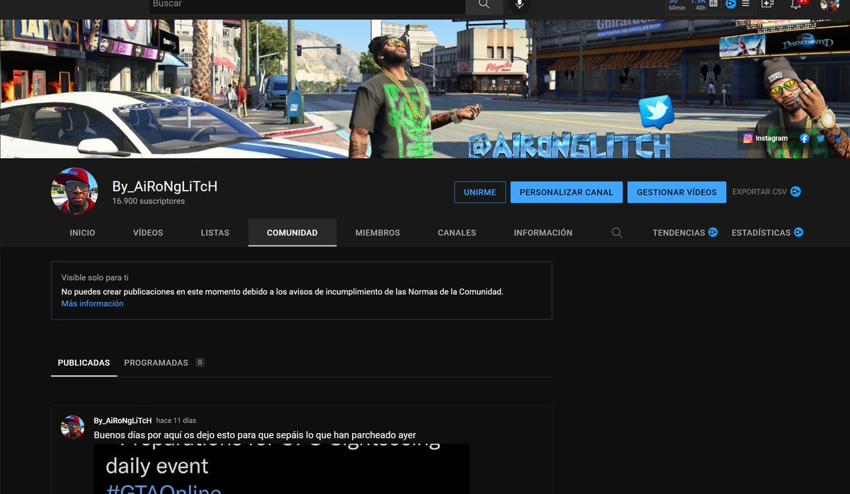 AIRONGLITCH's tweet photo. Me gustaria avisar a mis subs en YouTube pero no puedo, 🥲 https://t.co/o6PAS5b1JF