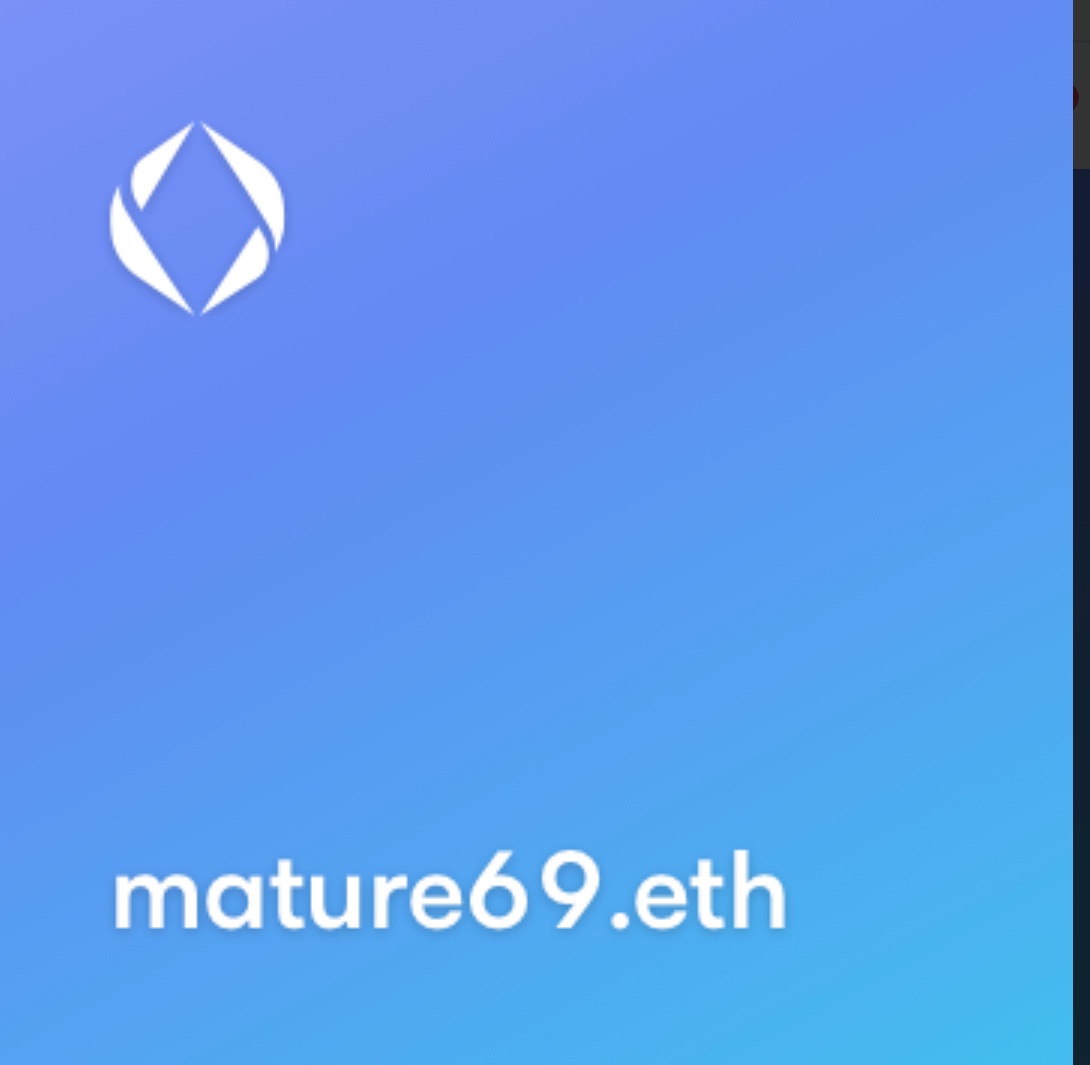 Mature69.Eth 0.69 Eth 
#ens #ensdomain #opensea 

Check out this item on OpenSea opensea.io/assets/ethereu… via <a href="/opensea/">OpenSea</a>