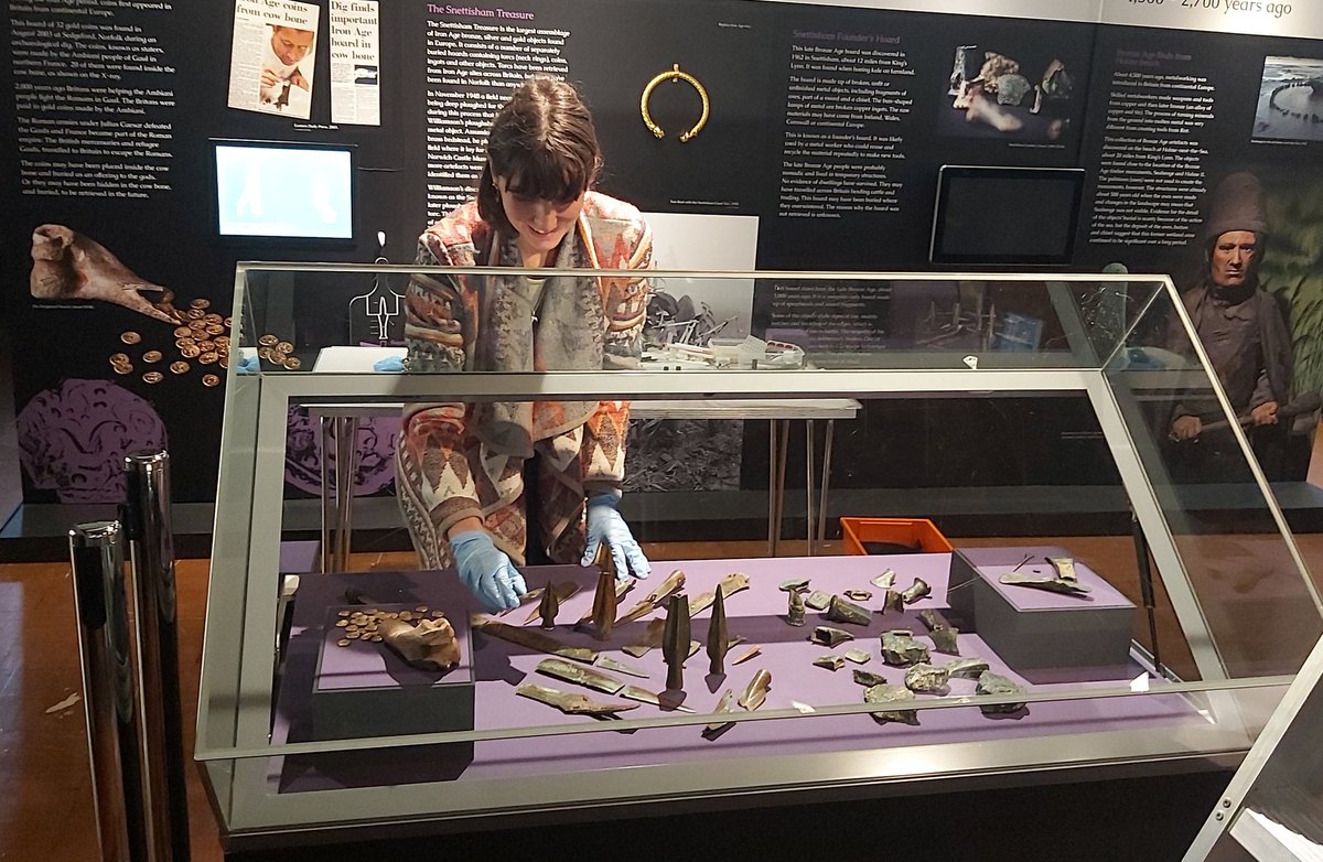 Lynn_Museum's tweet photo. Final #BehindTheScene touches today for our new exhibition, Hoards, Archaeological Treasures from West Norfolk. Opens tomorrow for half term and runs for a year. https://t.co/KKLBrEVsiS