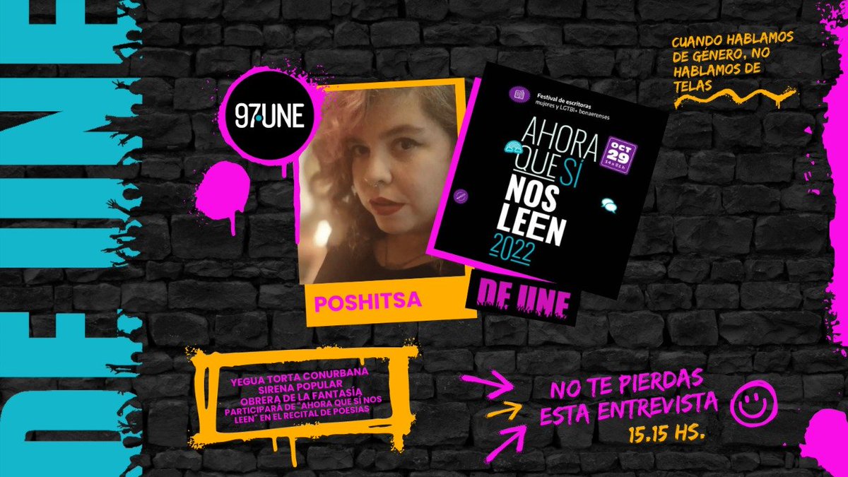 LaUneok's tweet photo. #Ahora | dialogamos con @poshitsa

🔥La poetiza participará de "Ahora que sí nos leen"💜 que se realizará el 29 de octubre de 14 a 21hs. 

🎙️ @deuneok 🌈 📻 https://t.co/L8BUsqkIRY https://t.co/zgY3ExfhWV
