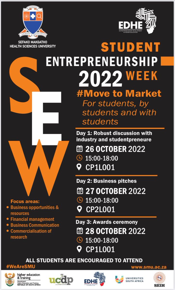 BMFscSMU's tweet photo. BMF Student Chapter SMU Branch will be participating as one of the panellists in the EDHE program .

#StudentEntrepreneurshipWeek #SMU #EDHE https://t.co/Rmw5YBxH41