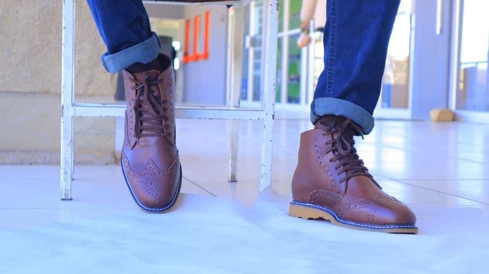 P1 Boot
Made in Lesotho 
Quality Leather 
Available in all Sizes and Colors 
All shoes are custom made to suit customer preferences 
Email:Leathersoleworks@gmail.com 
WhatsApp: +266 53285293
Metcash building room 152 
facebook.com/leathersolewor…