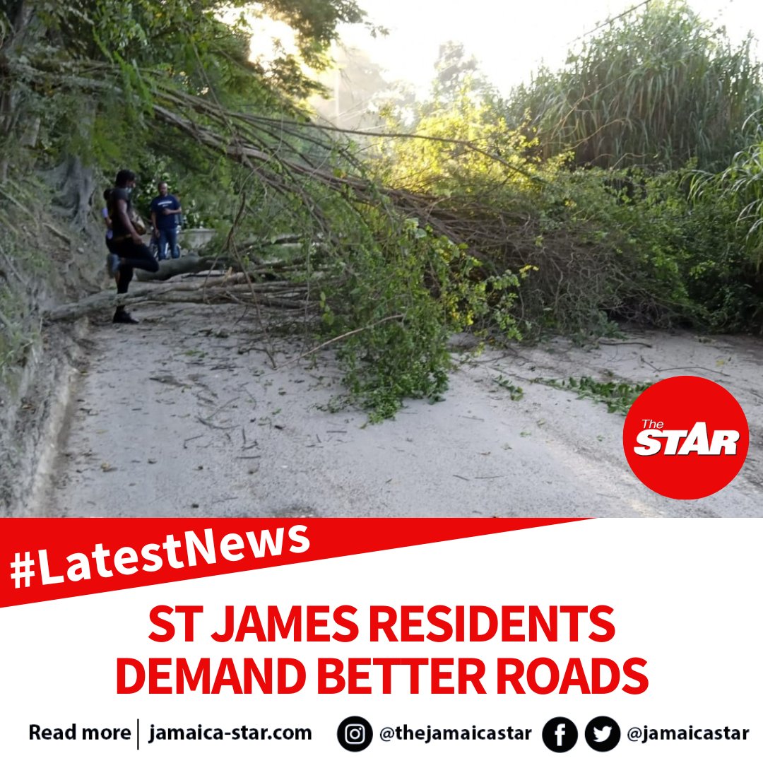 #LatestNews: Residents of East Central St James during a protest this morning, erected blockades from the community of Friendship, into the town of Montego Bay. They are protesting for improved road conditions. Read more: jamaica-star.com/article/news/2… (Contributed photo)