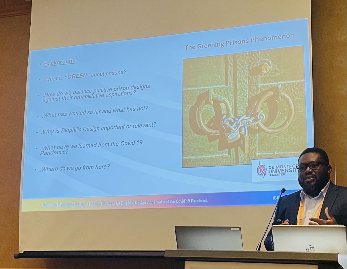 SJBennett_Psych's tweet photo. Why is Biophilic Design (connecting prisoners to the natural world) SO important ? … Research has found that the prison environment is a key factor in negatively impacting prisoner mental health #ICPAFlorida2022 @b4bolar https://t.co/wHnfggGyql