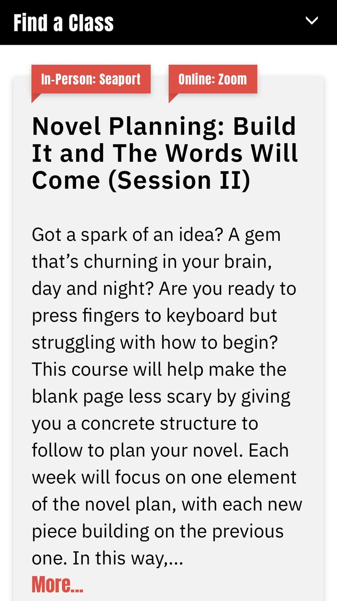 So nice, we’re doing it twice! My novel planning class is sold out, but, but, but, we’ve just added a second session! Mix of in person and Zoom! Grab your spot today! <a href="/GrubWriters/">GrubStreet</a> 

grubstreet.org/findaclass/#/r…