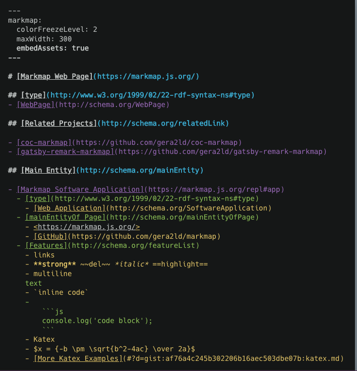 kidehen's tweet photo. Another #Markmap doc revision comprising a deeper graph.
Markdown: https://t.co/pN2hKdWejF
Interactive #HTML doc: https://t.co/dz6honKjgp
#LinkedData #SchemaOrg #KnowledgeGraph #Markdown #GraphVisualization #DataVisualization #LinkedDataApps https://t.co/pBVI1d17WD