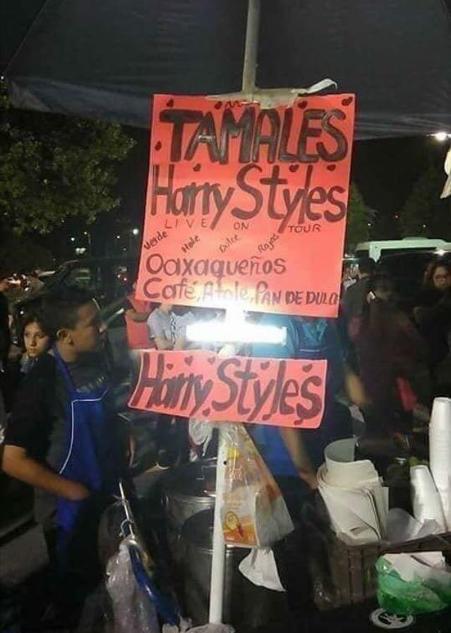 Harry Styles México on Twitter: "En un mes se estarán reinaugurando los  tamales “Harry Styles” afuera del foro sol de la CDMX. #ARIASHARRYSTYLES  https://t.co/1TLTLuBFzr" / Twitter