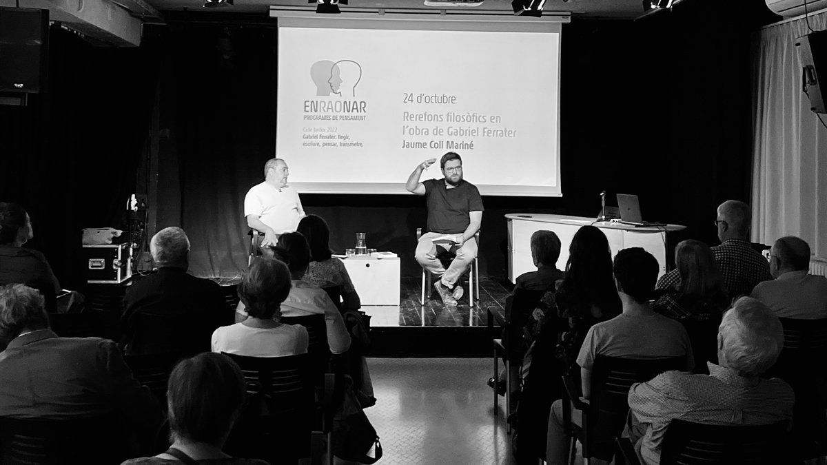 FNPoesiacat's tweet photo. ⚫️ Jaume Coll Mariné, escriptor i editor de @RevistaLectora i @reduccions, al cicle #ENRAONAR.
◼️ Rerefons filosòfics en l’obra de Gabriel Ferrater
➖ Aviat es podrà reviure online!
#FNP22 #AnyFerrater @culturastc @ajsantcugat https://t.co/iiww1cFdgi