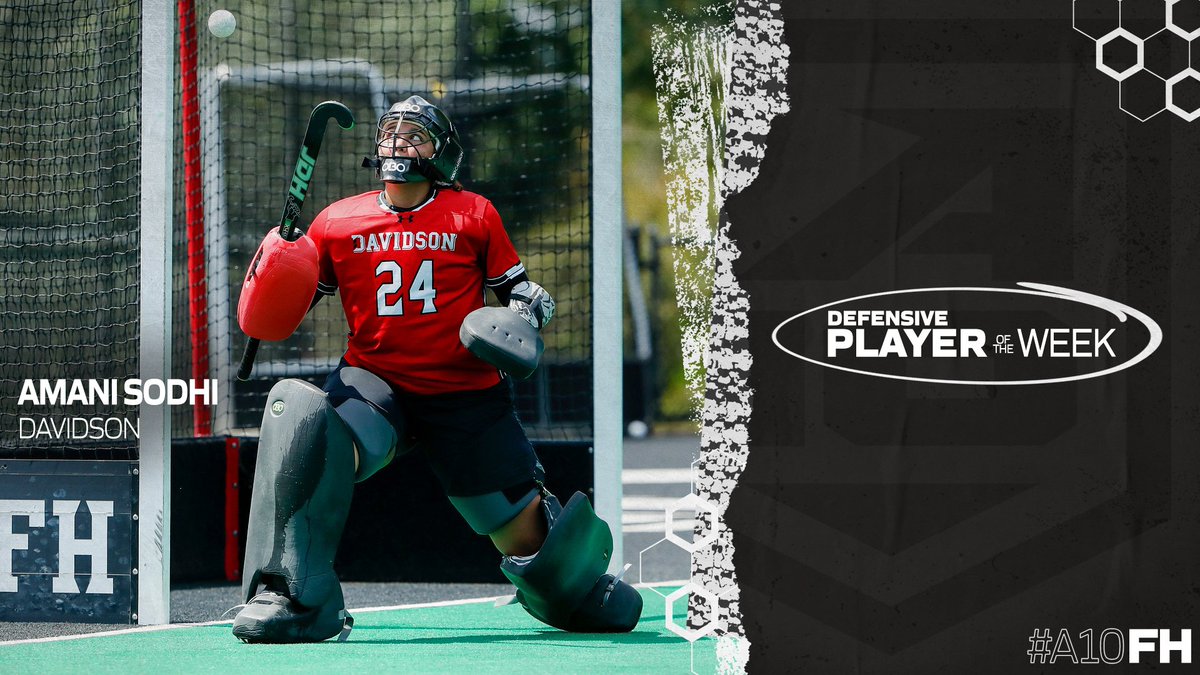 #A10FH Defensive Player ➡️ Amani Sodhi, <a href="/DCFH/">Davidson Field Hockey</a>

🏑 Earned first-career win after putting up three saves in the Wildcats' 4-1 win over Ball State

📰: bit.ly/3gzLos7