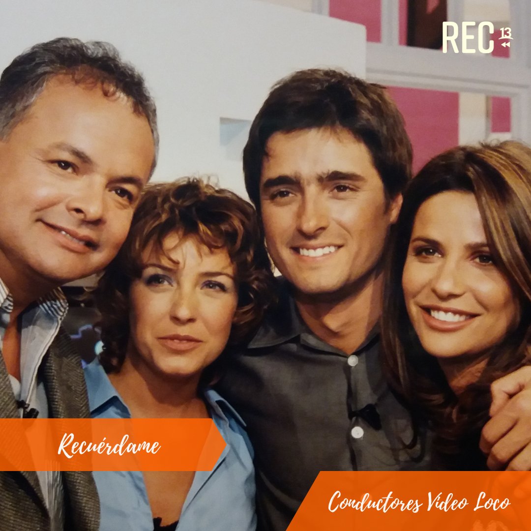 RECTV13's tweet photo. ¡Hoy traemos un #Recuérdame cargado de nostalgia 📼💘! Junto a los queridos conductores de #VideoLoco: Álvaro Salas, Claudia Conserva, Jorge Zabaleta y Savka Pollak, quienes coincidieron en el espacio entre los años 1999 y 2002 📺🤗 ¿Cuál era tu sección favorita? https://t.co/6Tent0yI04