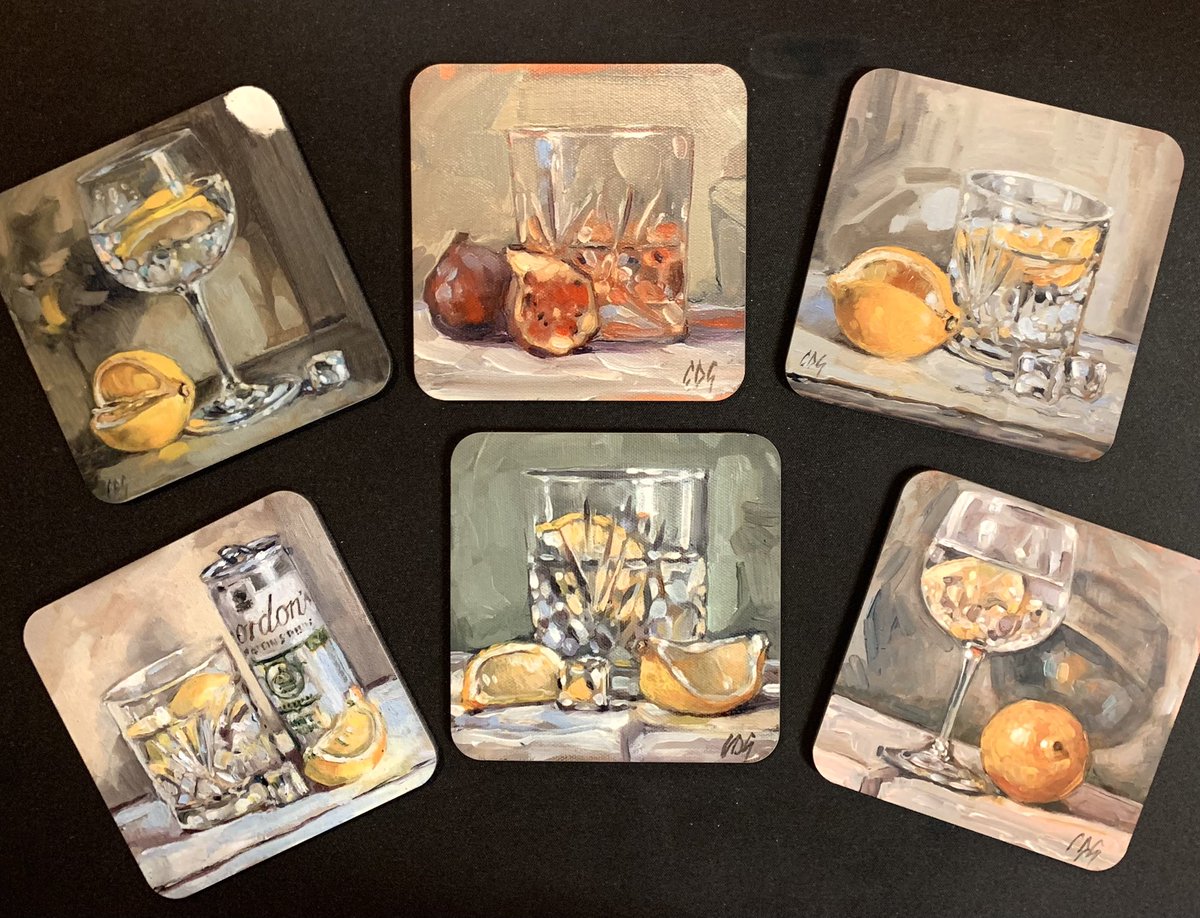 suffolkpainter's tweet photo. Really excited about my new range of drinks coasters, select from 6 designs. At £7.00 each will make perfect Christmas present #christmas #present #art #painting #artlessons #gin #ginandtonic #g&amp;t #drinkscoasters #whisky #whiskey #gordons https://t.co/cdYjwT5SZb