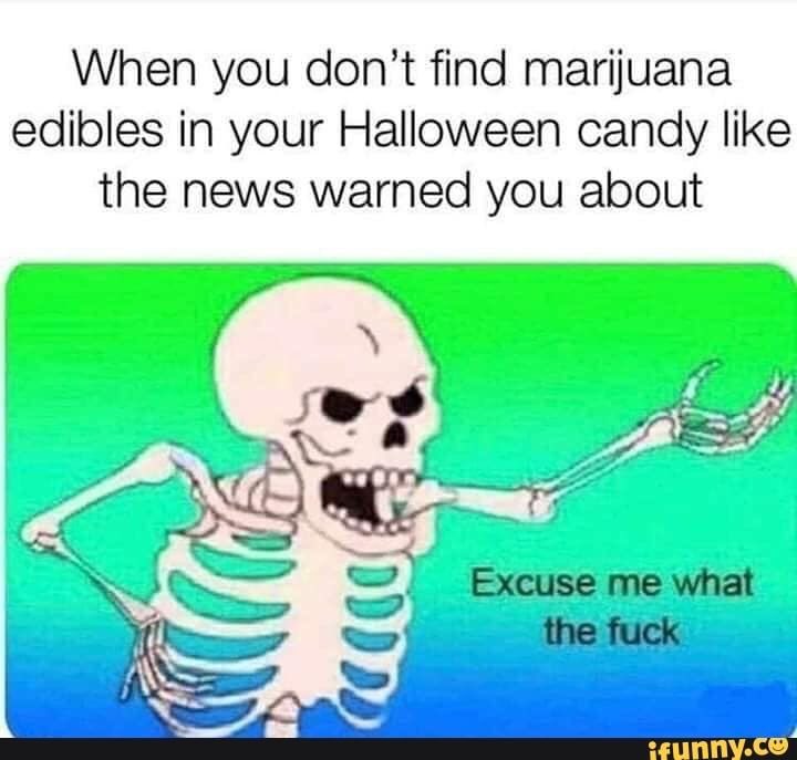 thevirgobitches's tweet photo. Excuse me, I expected treats at plug’s house not tricks!

#thevirgobitches #stonermeme #funny #justjokes #halloween #mondaymeme https://t.co/6nt4ktdLpI