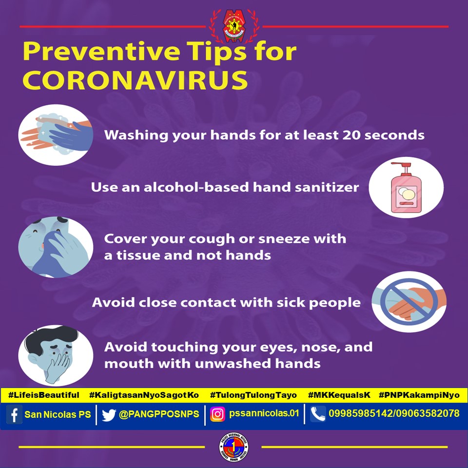 PANGPPOSNPS's tweet photo. SAFETY TIPS ON COVID-19

#LifeIsBeautiful
#KaligtasanNyoSagotKo
#TulongTulongTayo
#MKKequalsK
#PNPKamkampiNyo
#LagingHandangMaglingkod

PRO1 Regional Director
PD Pangasinan PPO

CTTO https://t.co/lle8gGclbd