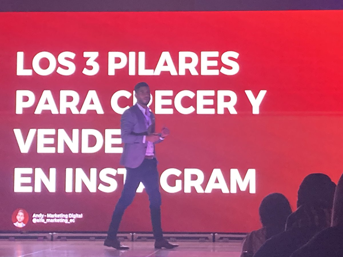 VINI2585's tweet photo. “Los 3 pilares para crecer y vender en Instagram” by Andy Alarcón de @alfa_marketing_ec en el Social Media Day 2022 en Quito #SMDayEc #SMDEc https://t.co/SXMvQByZoS