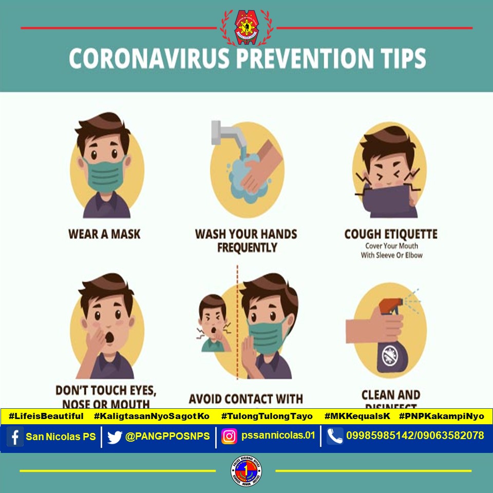 PANGPPOSNPS's tweet photo. SAFETY TIPS ON COVID-19

#LifeIsBeautiful
#KaligtasanNyoSagotKo
#TulongTulongTayo
#MKKequalsK
#PNPKamkampiNyo
#LagingHandangMaglingkod

PRO1 Regional Director
PD Pangasinan PPO

CTTO https://t.co/4DmPNEGdE3