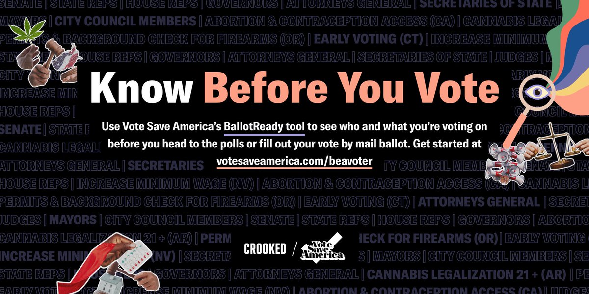 Kevin Bacon (@kevinbacon) on Twitter photo There are so many important issues on your ballot. <a href="/votesaveamerica/">Vote Save America</a>âs BallotReady Tool is here to help you figure out the who, what, when, and where of voting in 2022. Make a plan to make your voice heard.
votesaveamerica.com/beavoter There are so many important issues on your ballot. <a href="/votesaveamerica/">Vote Save America</a>âs BallotReady Tool is here to help you figure out the who, what, when, and where of voting in 2022. Make a plan to make your voice heard.
votesaveamerica.com/beavoter