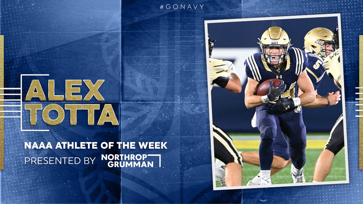 NavySprintFB's tweet photo. Congratulations to Alex Totta (NAAA) and Radford Wyrick (CSFL) for earning Athlete of the Week honors!! #GoNavy 

📰: https://t.co/ws8mqQ41QA https://t.co/9y0sUgV4x3