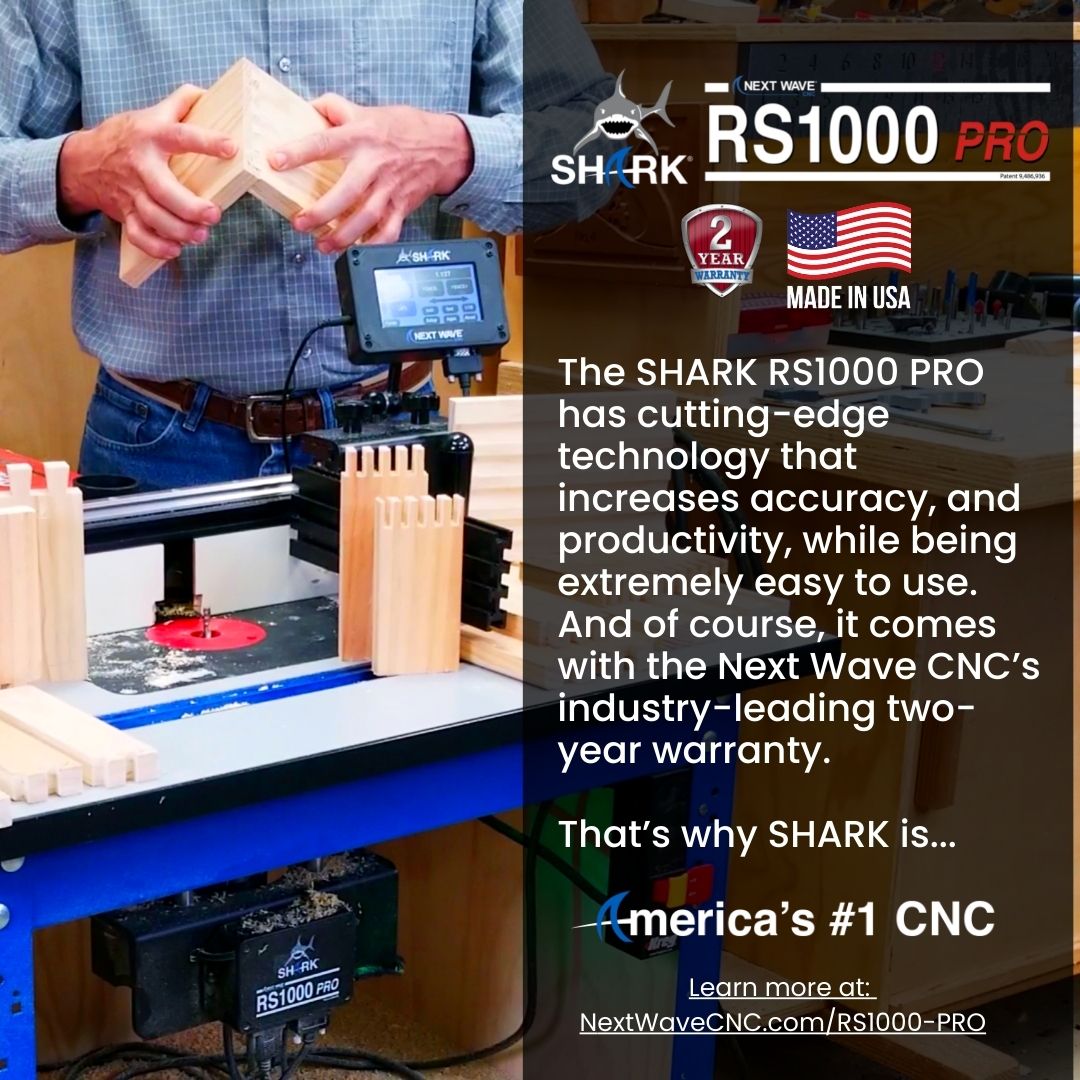nextwavecnc's tweet image. Woodworkers, the RS1000 PRO is the tool you&apos;ve been waiting for. Endless accuracy and a reduction in production time. CNC Accuracy on your Router Table. Exclusive technology only available from Next Wave CNC 🦈
ORDER TODAY: NextWaveCNC.com/RS1000-PRO