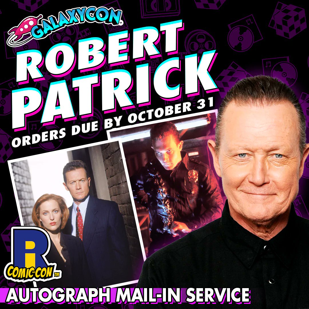 Can't make it to <a href="/ricomiccon/">Rhode Island Comic Con</a> to see <a href="/robertpatrickT2/">Robert Patrick 🇺🇸</a>? 

You can still get an autographs through @GalaxyConLive!

🗓️ Send In Orders Due by 10/23, Deliver by 10/28
🗓️ Auto Orders Due by 10/31 @ 11:59pm ET

For more info visit: galaxycon.com/blogs/events/r…