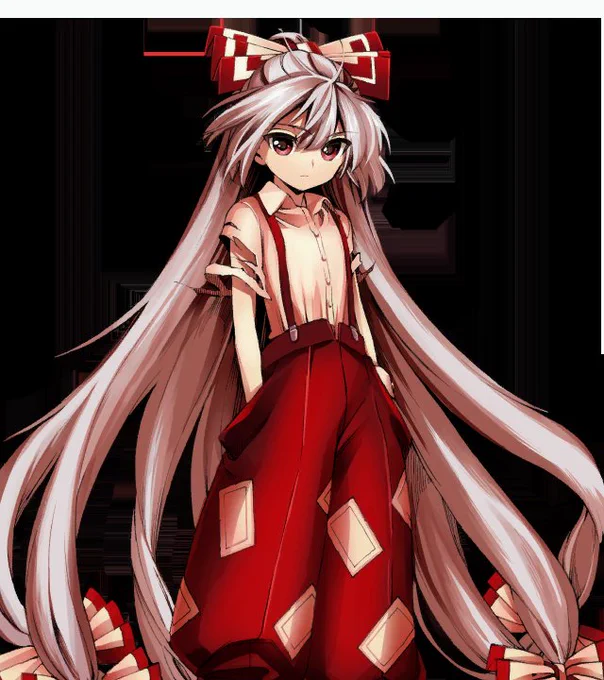 Ppl drawing mokou with big tits is so funny when she canonically looks like this 