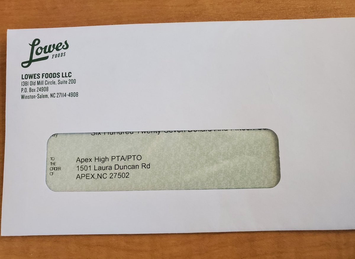Evidence that linking your grocery cards to Apex High School does bring in the $! Grateful for our community partners and their support. <a href="/LowesFoods/">Lowes Foods</a> #SolidAsARock #PEAKProud <a href="/ApexHighSchool/">Apex High School</a> <a href="/ApexPtsa/">ApexHighPTSA</a>