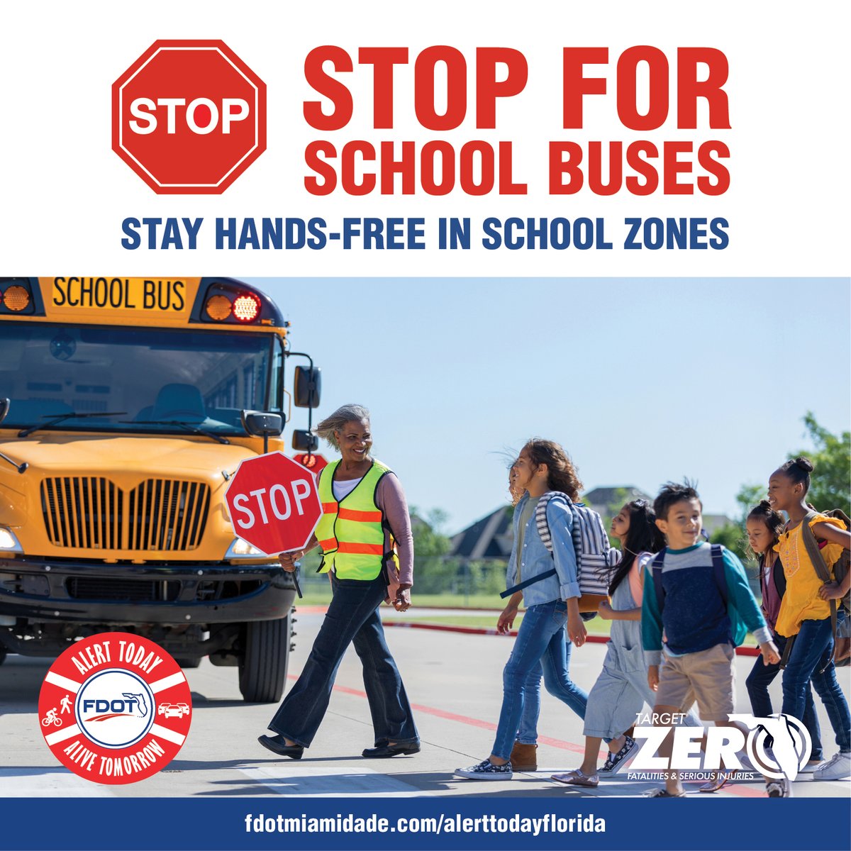 MiamiBeachPD's tweet photo. Keep our kids safe! MBPD reminds you to stop for school buses, be alert, and stay hands-free in school zones. π π #BeSafeFlorida #AlertTodayFL https://t.co/WJyxDV6srq