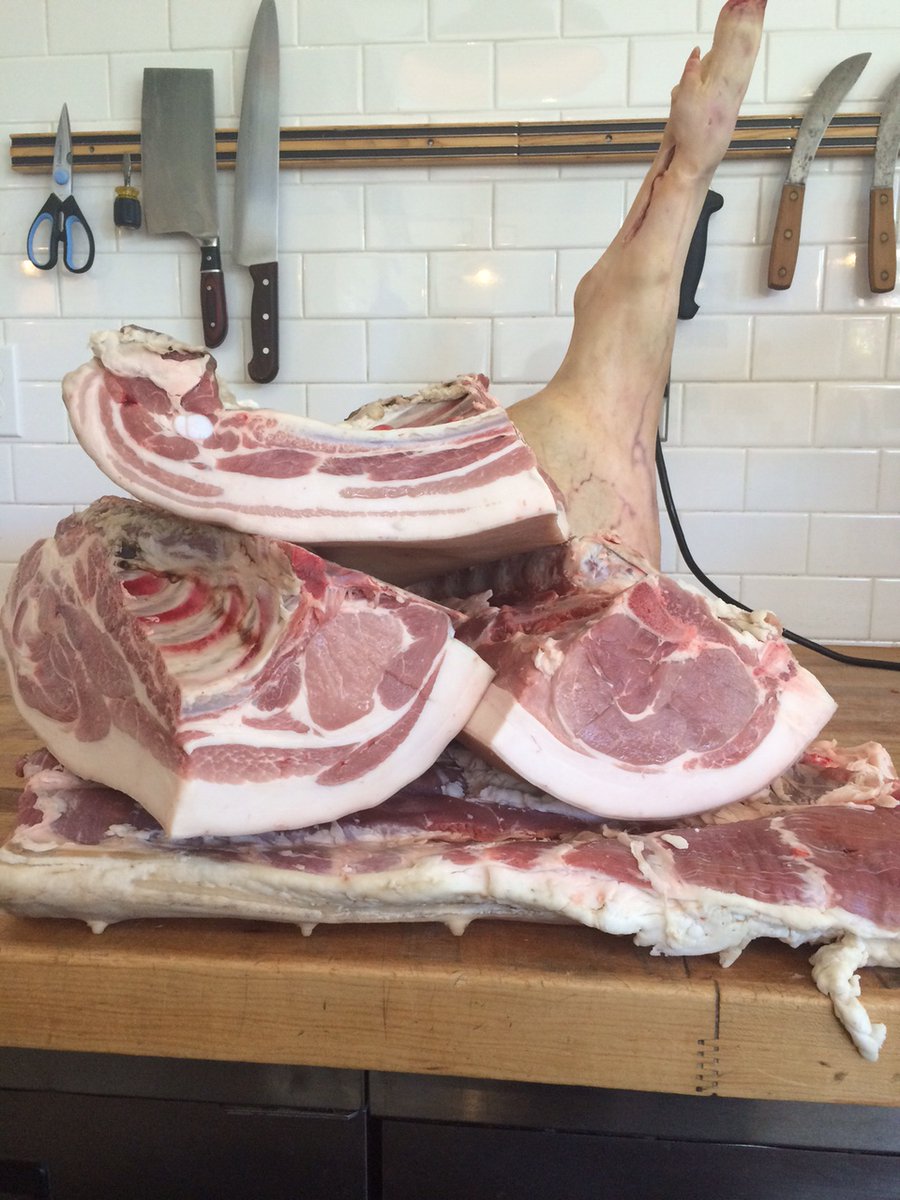 Dia de los Muertos? Halloween? Fall eating? Come get your pozole, chocolate chip walnut cookies with lard, and some great cuts of ethically raised pork. 
#Diadelosmuertos 
#pozole 
#berkeleyeats