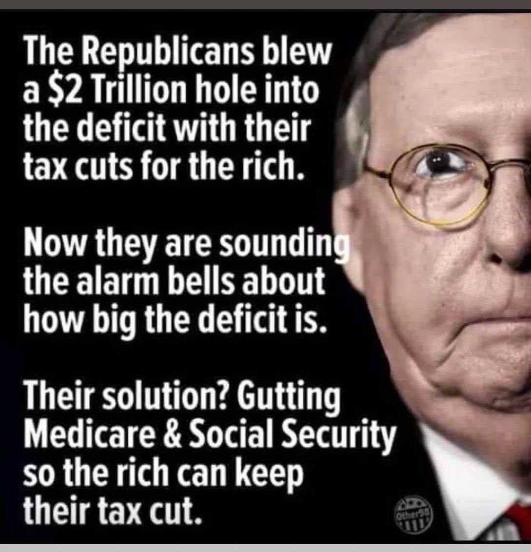 thewebbix's tweet photo. Republicans are not interested in serving to benefit typical Americans. There’s no power or payoff incentive. Though the wealthiest businesses and special interests have an incentive to support politicians who cater to them.
#MakeRepublicansAccountable
#HandsOffMySocialSecurity https://t.co/M8xyfVBKiZ
