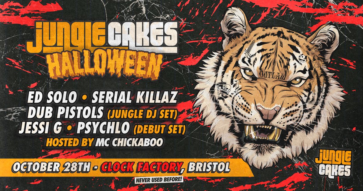 Back on the decks in Bristol this Friday with the Jungle Cakes crew for Halloween <a href="/EdSolo/">Ed Solo</a> <a href="/Serial_Killaz/">Serial Killaz</a>