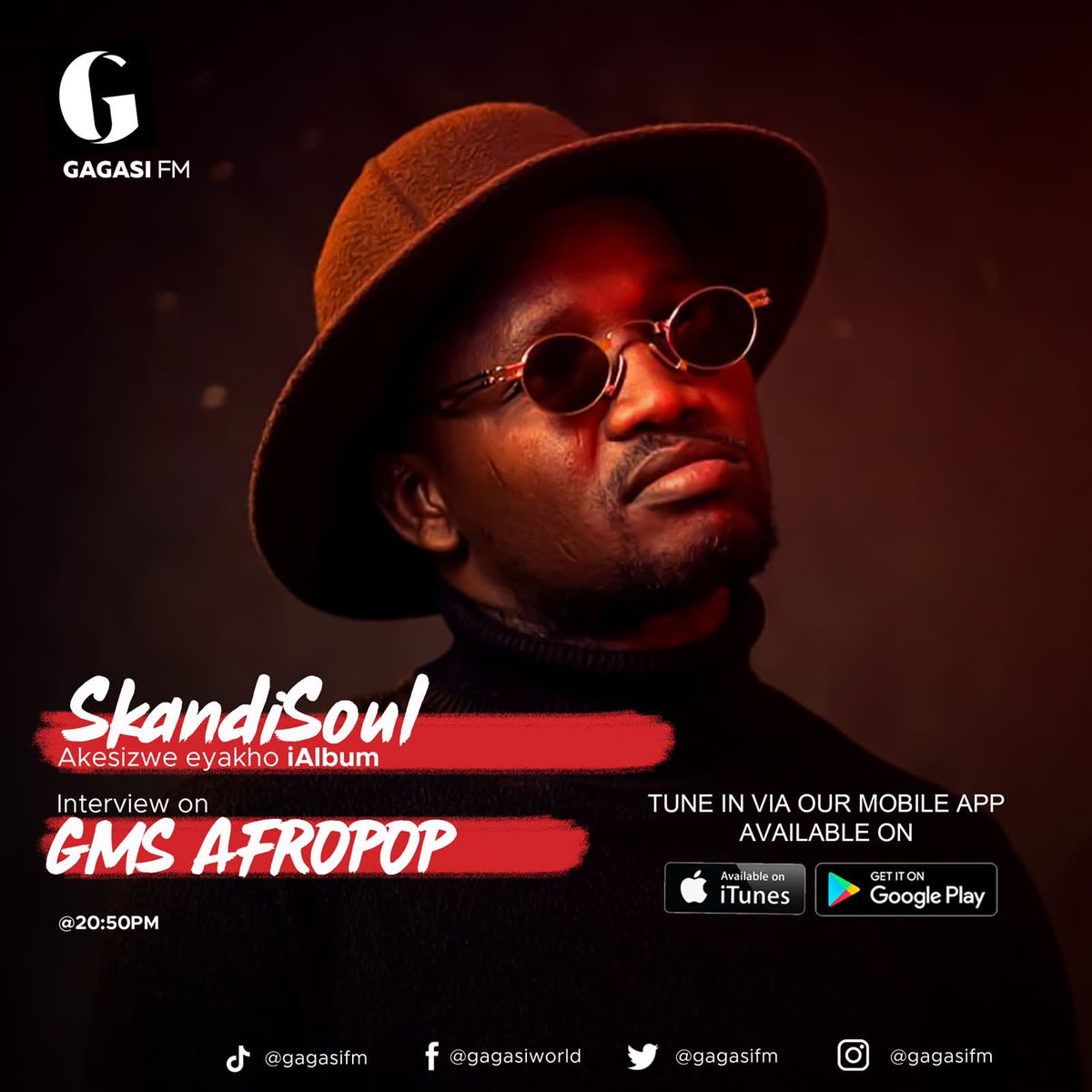 GMS Afro Pop  📻 
<a href="/iamCollenZondo/">#OGCollenZondo🇿🇦</a> 🎙

Coming 🆙
- Ake sizwe eyakho iAlbum <a href="/SkandiSoul_sa/">@SkandiSoul_sa</a> 
- Charts

Get in touch now!!
☎️: 0861 596 596
WA | VNs: 078 934 2827

gagasiworld.co.za

#GagasiFM 
#Fortheloveofafro