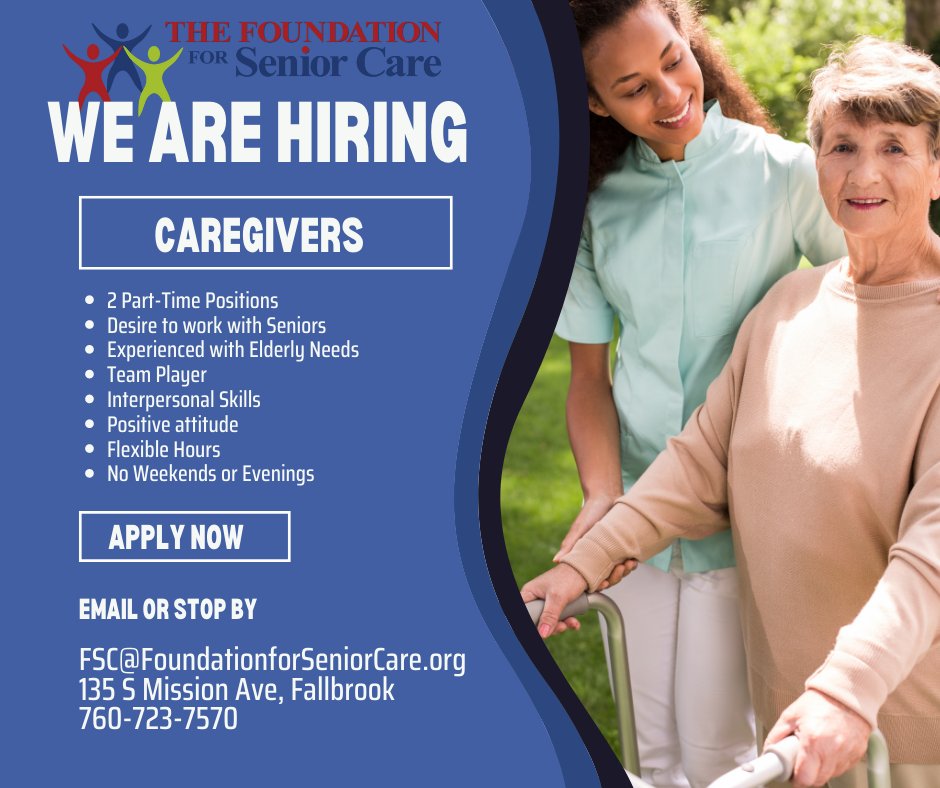 FallbrookSenior's tweet image. Please apply today!
