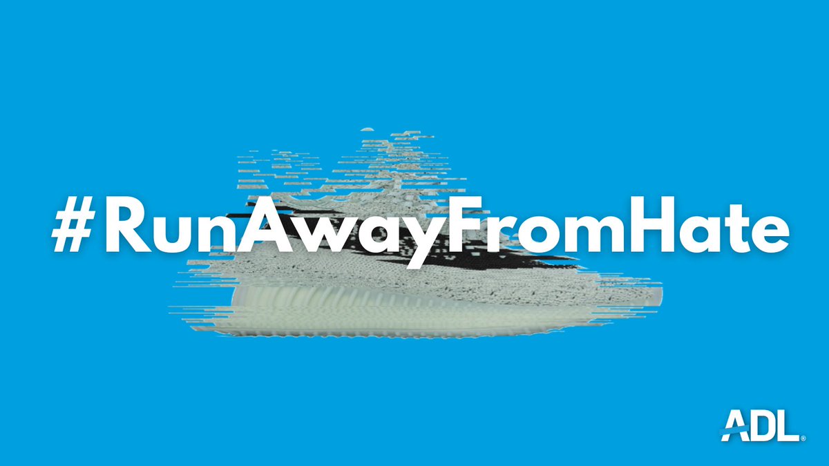 ADL's tweet photo. The longer @adidas is silent on Ye's #antisemitism, the more his racist rhetoric becomes normalized. Join thousands of people demanding Adidas #RunAwayFromHate by condemning Ye's remarks and re-evaluating their partnership with him. Make your voice heard ➡️https://t.co/S8Ge5EuDpl https://t.co/72AHNzQLux