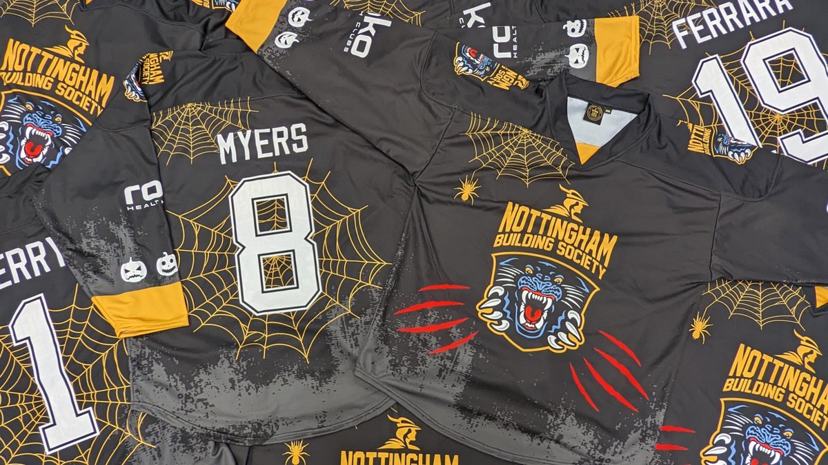 🎃 Only a handful of player-issued Halloween shirts remain for sale which the team will wear during warm-up in Sunday's Elite League game with Cardiff Devils at the Motorpoint Arena. You can buy one on Wednesday - read more 👉 panthers.co.uk/home/handful-o…