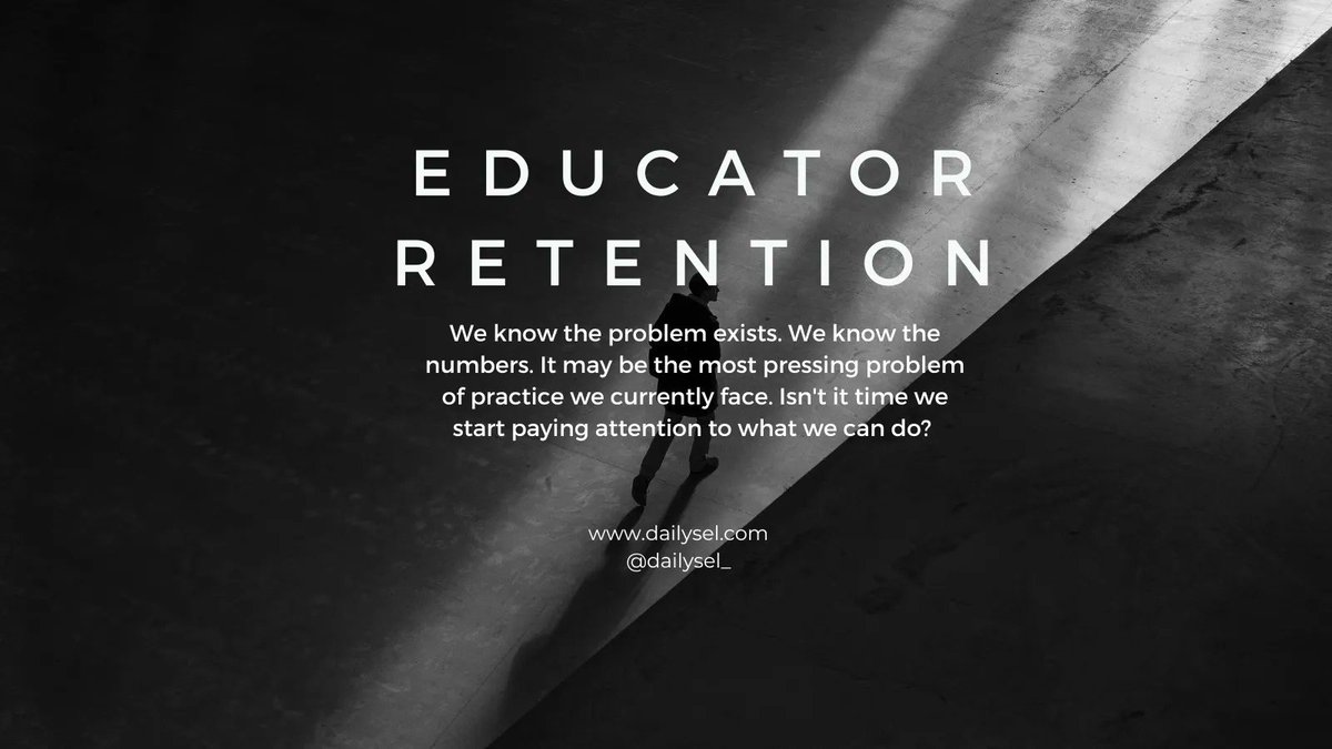 'Retaining our educators requires the  intention to analyze working conditions and necessary supports. See how at buff.ly/37BlXlZ
#DailySEL #educatorretention #edleaders #LeadershipDevelopment  @PrinCoach81