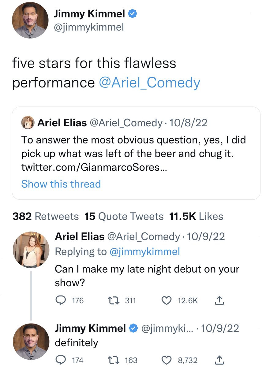 JimmyKimmelLive's tweet photo. .@Ariel_Comedy makes her late night debut tonight! https://t.co/nqiV2lRe4e
