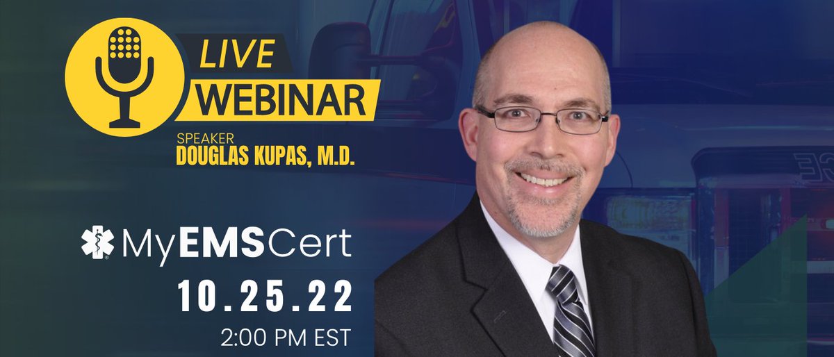 Don't miss out! Tomorrow, Douglas Kupas, MD, will navigate you through exciting new changes to EMS continuing certification. Register 👉 loom.ly/2YAjcaY