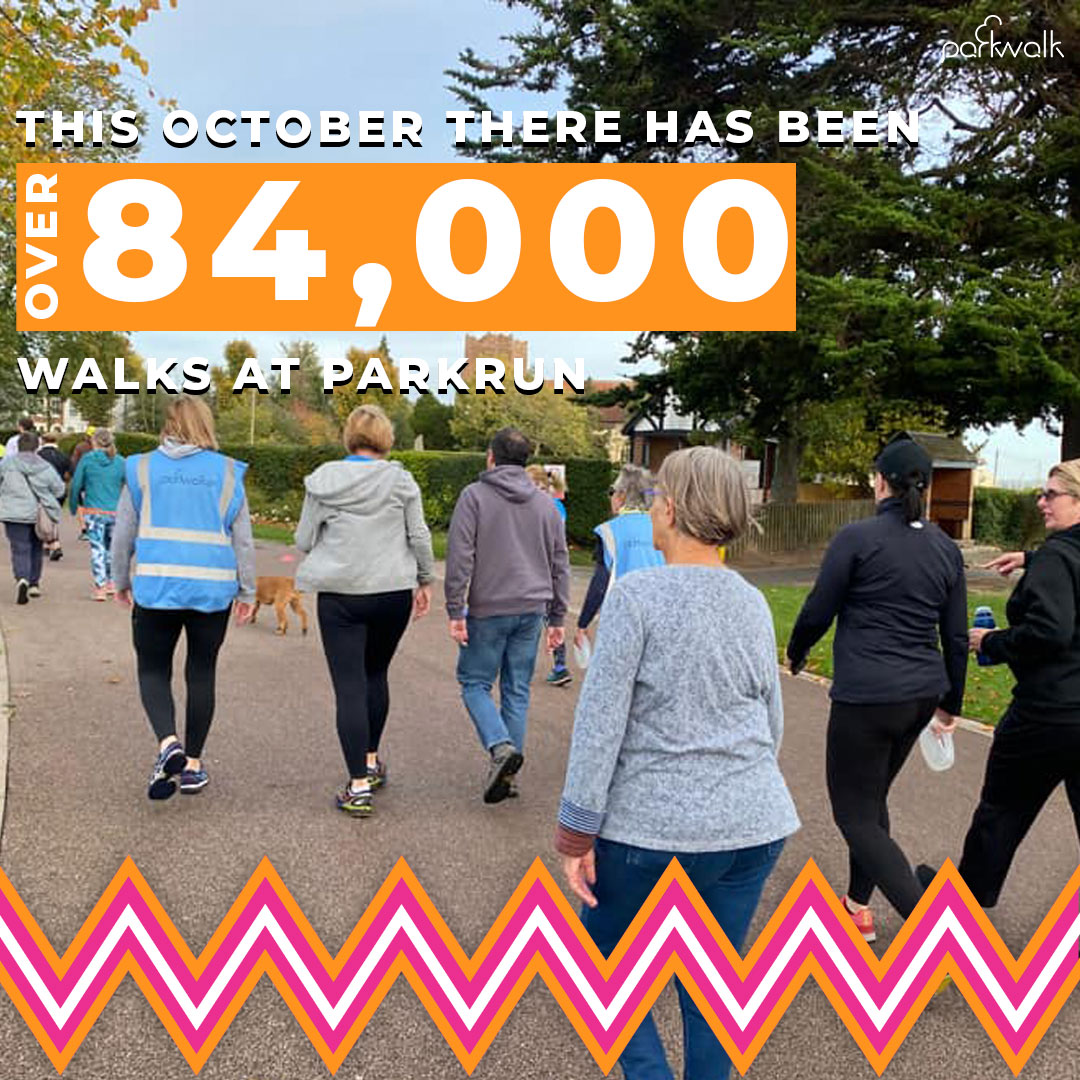 During October there has been 84,000 walks at parkrun 😍 Have you been one of them? 🌳 #loveparkrun #parkwalk