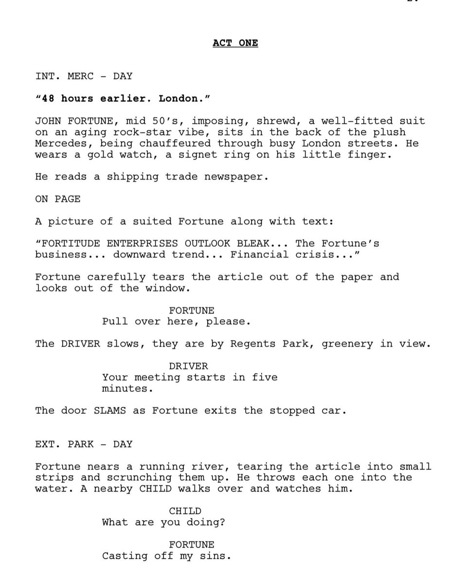 I’ve been reworking this script, here’s the first two pages. 🫣 🚢#screenwriting