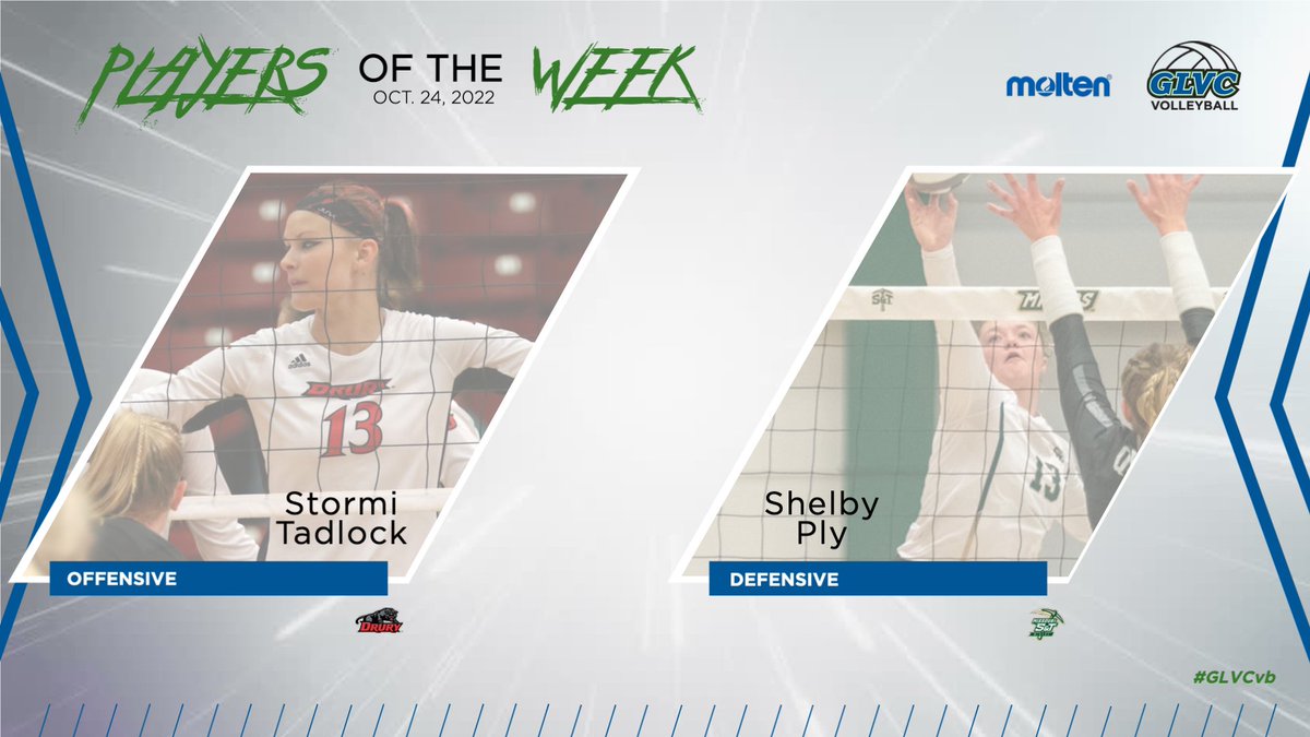 🏐 We honor two middles today with @MOLTENUSA #GLVCvb weekly awards! 🔗 GLVCsports.com/POTWvb