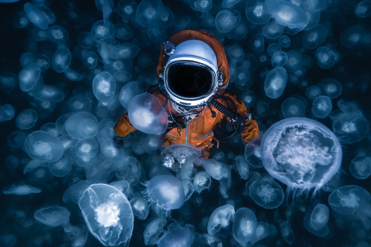 studercinema's tweet photo. First Encounters: 'Moon Bloom'

Free diving with a massive bloom of alien-like moon jellyfish in British Columbia. Shot for my passion project #SpaceToRoam 

Huge thanks to 'astronaut' Josh Goodman for believing in this project! 

100% real images, no blending / compositing. https://t.co/zUDDPhwc1J