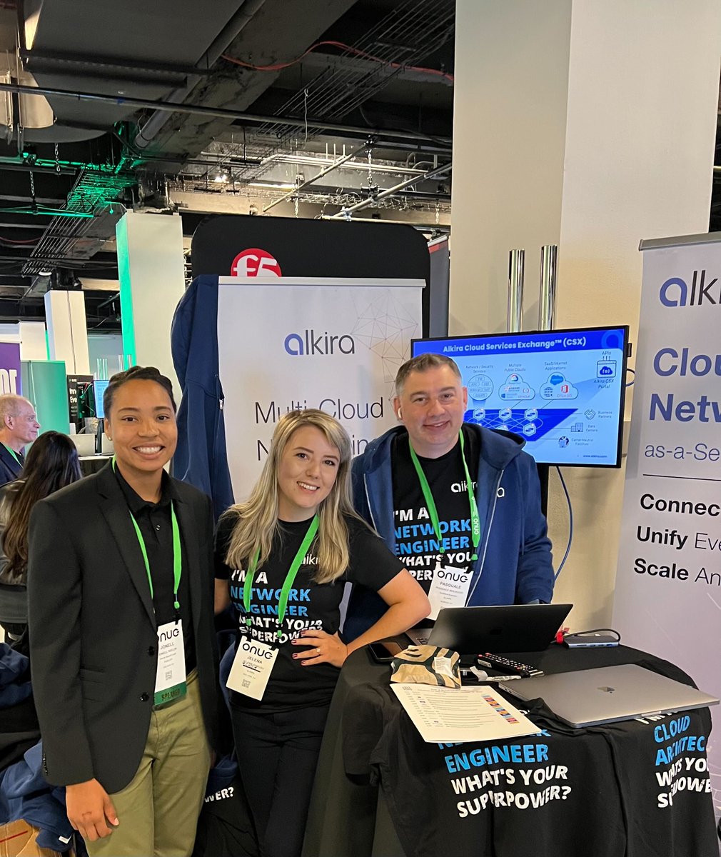 Thanks for joining us at <a href="/ONUG_/">ONUG</a> <a href="/JonellTaylor_/">Jonell Taylor</a> and <a href="/HarrisonHJK_/">Harrison J. Katapodis (HJK)</a>! We love meeting fellow #networkengineers and #cloudarchitects who are as passionate about #cloudnetworking as we are! #ONUGFall2022